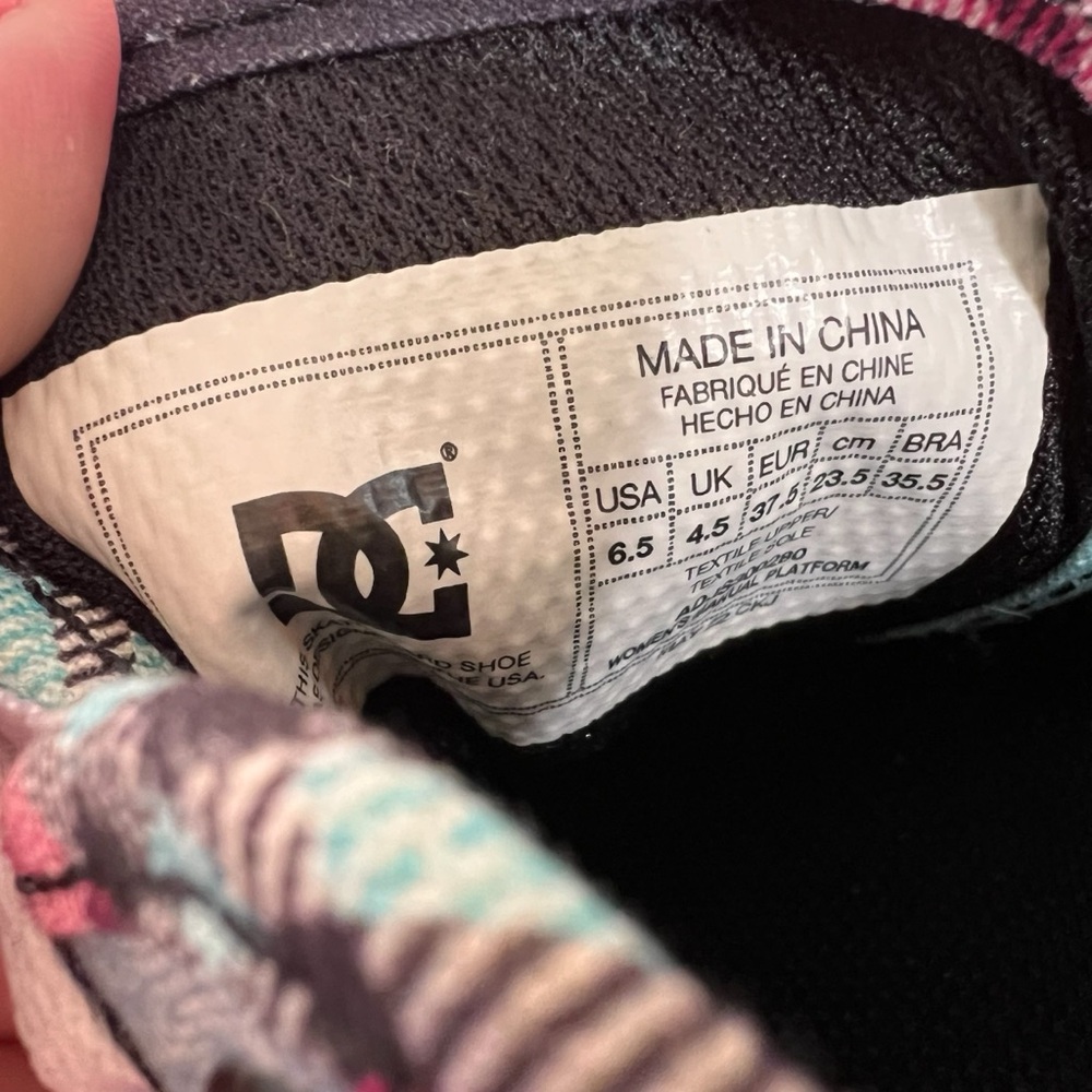 ⭐️ DC Manual Platform Denim Skate Casual Sneakers Women's Shoes Size 6.5 Vegan - Picture 10 of 10